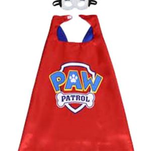 Paw Patrol Cape Costume Kids Printed Birthday Party Cape And Mask Set