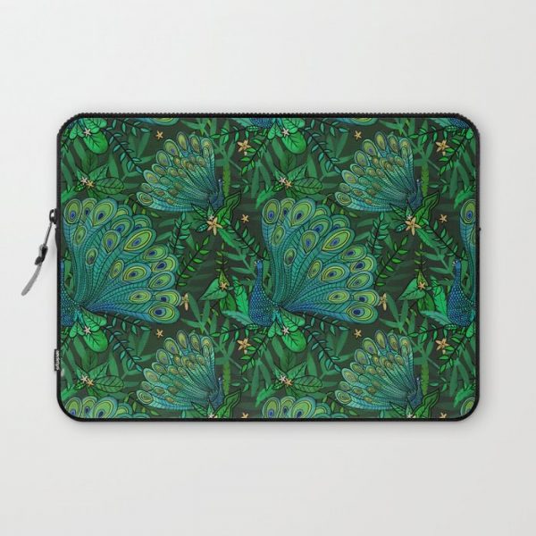 Peacocks in Emerald Forest Computer Cover by Lathe & Quill - Laptop Sleeve - 13"