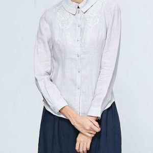 Peter Pan Collar Casual H-line Long Sleeved Top