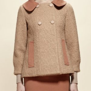 Peter Pan Collar Color-block Casual Coat