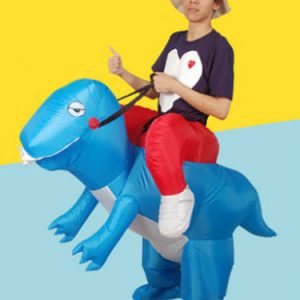 Piggy Back Ride Costume Carnival Unisex Dinosaur Carrier Blue Mardi Gras Inflatable Suit Halloween