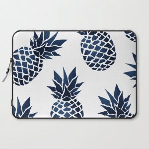 Pineapple Blue Denim Computer Cover by Megan Morris - Laptop Sleeve - 15"