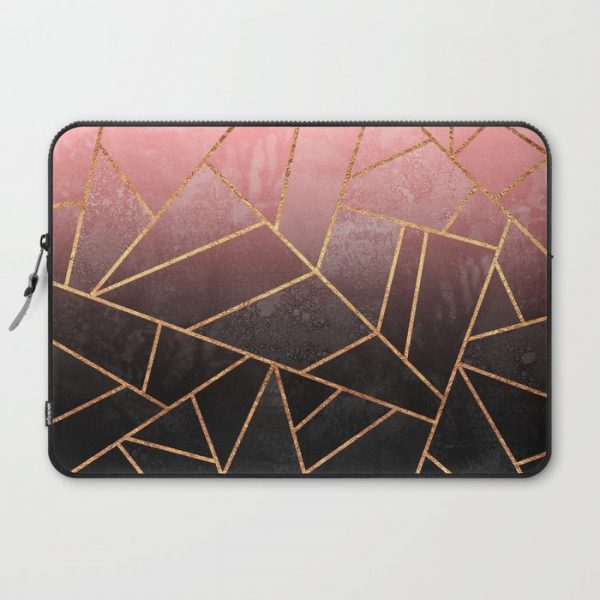 Pink And Black Stone Computer Cover by Elisabeth Fredriksson - Laptop Sleeve - 15"