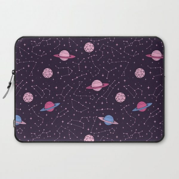 Pink Constellations and Planets Pattern Computer Cover by FaerieShop - Laptop Sleeve - 15"