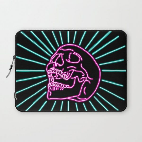 Pink Laughing Skull Computer Cover by Jay Fernandez - Laptop Sleeve - 13"