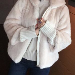 Pink Long Sleeve Plain Pockets Faux Fur Coat