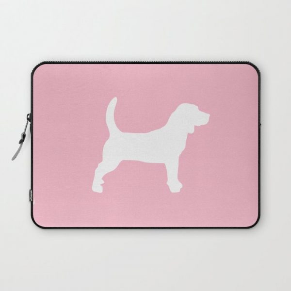 Pink Pastel Beagle Silhouette Computer Cover by XOOXOO - Laptop Sleeve - 13"