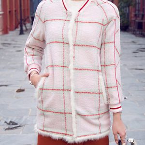 Pink Printed Long Sleeve H-line Coat