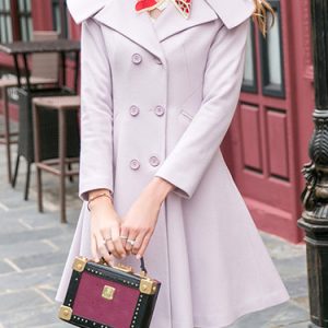 Pink Simple Wool Blend Coat