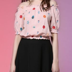 Pink Sweet H-line Cropped Top