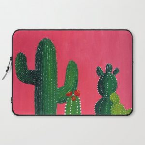 Pink cactus Computer Cover by Mikaela Puranen - Laptop Sleeve - 15"