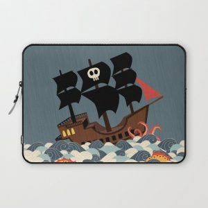 Pirates on stormy seas Computer Cover by Kylie Louise Designs - Laptop Sleeve - 13"