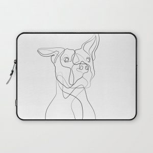 Pitbull Dog Line Art Computer Cover by bird.lines - Laptop Sleeve - 13"