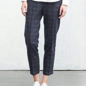 Plaid Casual Pockets Straight Leg Pants