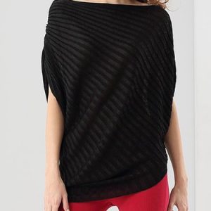 Plain Casual Asymmetrical Slash Neck Tunic