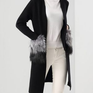 Plain Casual Long Sleeve Pockets Fur And Shearling Coat