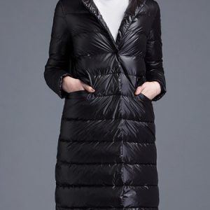 Plain Casual Pockets H-line Down Coat