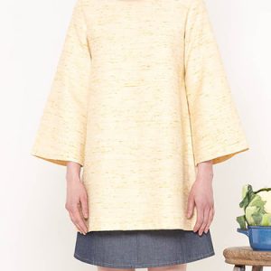 Plain Casual Silk 3/4 Sleeve Tunic