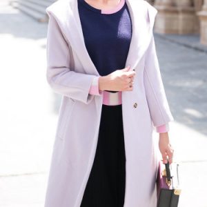 Plain Simple Long Sleeve Pockets Coat with Belt