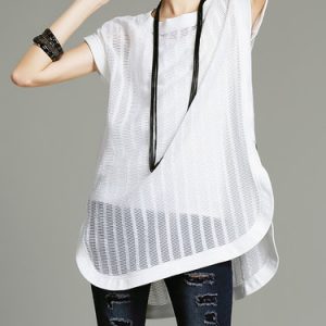 Plain Work Shift Sleeveless Tunic