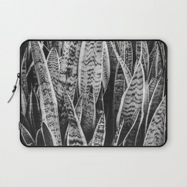 Plant Photography Tropical Exotic Plants Snake Plant Tongue Beauty Wild Nature Black and White Computer Cover by Wildhood - Laptop Sleeve - 13"