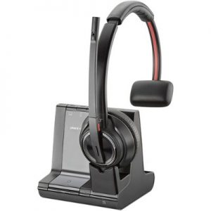 Plantronics 207309-01 Savi 8210 Wireless DECT Headset System - On-Ear/Single Ear Design DECT 6.0/BT Multi-Device Connectivity ANC One-Touch Call C