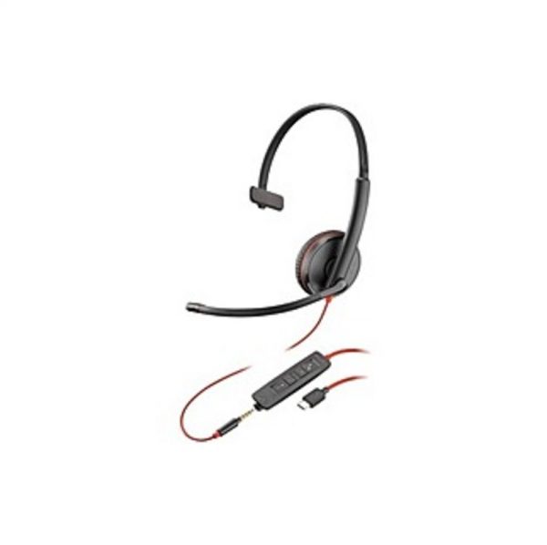 Plantronics Blackwire C3215 Headset - Mono - USB Type C, Mini-phone - Wired - 20 Hz - 20 kHz - Over-the-head - Monaural - Supra-aural - Noise Cancelli