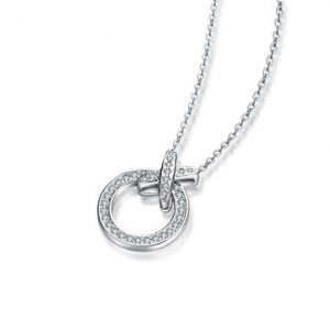 Platinum Plated White Gold Charm Pendant Women Necklace