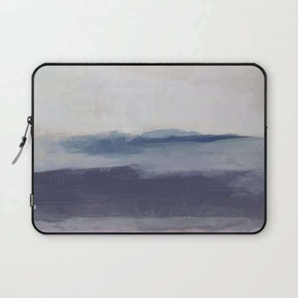 Plum Purple Navy Lavender Blue Abstract Painting Wall Art Prints, Ocean Waves Horizon, Modern Wall Computer Cover by Rachel Elise - Laptop Sleeve - 13