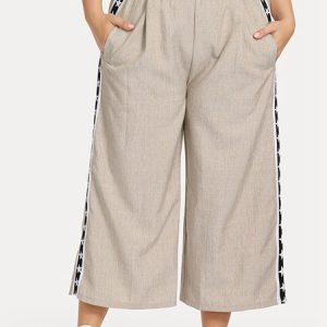 Plus Size Clothes For Women Grey Cotton Blend Pants