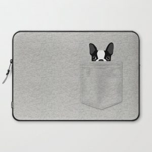 Pocket Boston Terrier - Black Computer Cover by Anne Was Here - Laptop Sleeve - 15"