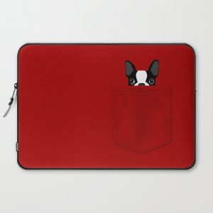 Pocket Boston Terrier Computer Cover by Anne Was Here - Laptop Sleeve - 15"