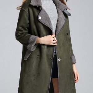 Pockets Lapel Elegant Faux Fur And Shearling Coat