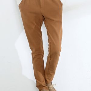 Pockets Plain Simple Straight Leg Pants