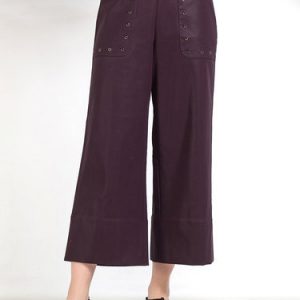 Pockets Simple Solid Wide Leg Pants