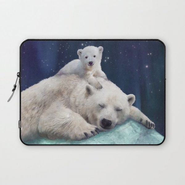 Polar Bears Computer Cover by Laura Graves - Laptop Sleeve - 13"