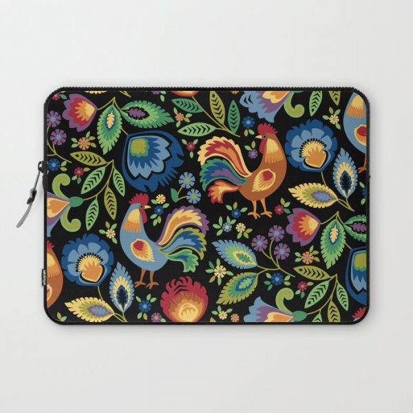 Polish Folk Roosters Computer Cover by Barbara Pixton - Laptop Sleeve - 13"