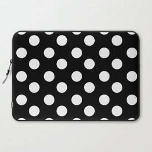 Polka Dot (White & Black Pattern) Computer Cover by labluxe - Laptop Sleeve - 15"