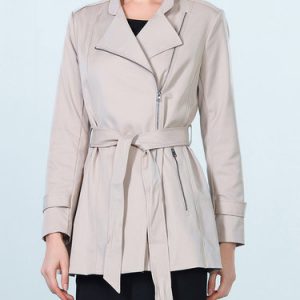 Polyester Long Sleeve H-line Coat with Pockets