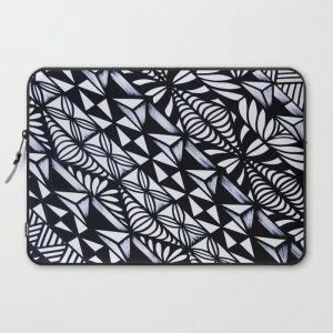 Polynesian Tribal Black & White Computer Cover by Lonica Photography & Poly Designs - Laptop Sleeve - 15"