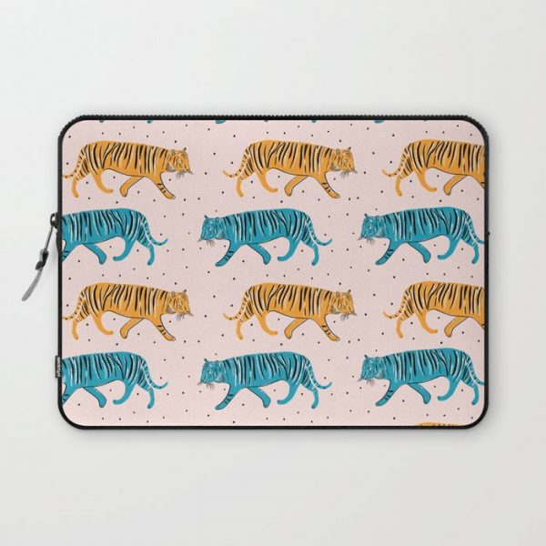 Pop Tigers on blush Computer Cover by Tarareed - Laptop Sleeve - 13"