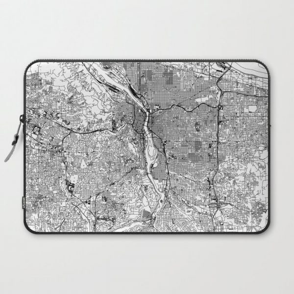 Portland White Map Computer Cover by multipliCITY - Laptop Sleeve - 15"