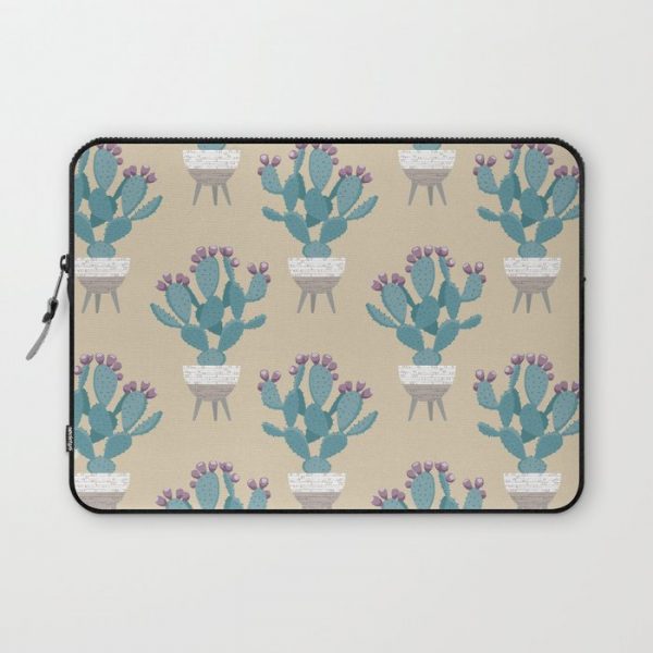 Prickly pear cactus in a basket planter Computer Cover by Iker Paz Studio - Laptop Sleeve - 13"