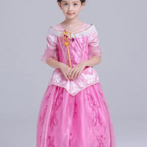 Princess Aurora Costume Halloween Kids Cosplay Dress Sleeping Beauty Disney Girls Dresses