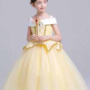 Princess Aurora Costume Halloween Kids Cosplay Dress Sleeping Beauty Disney Rose Little Girls Dresses