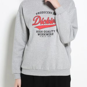 Printed Crew Neck Cotton Letter Long Sleeve Sweatshirt