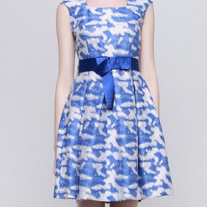 Printed Elegant Sleeveless A-line Polyester Mini Dress