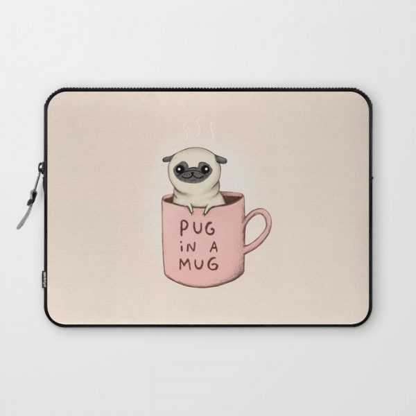 Pug in a Mug Computer Cover by Sophie Corrigan - Laptop Sleeve - 13"