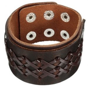 Punk Cowhide Braided Wrap Wristband Bracelet