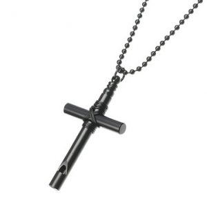 Punk Men's Necklace Cross Rock Alloy Whistle Neckalce